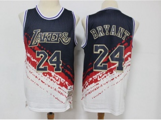 Los Angeles Lakers 24 Kobe Bryant Independence Day Jersey White/Gold