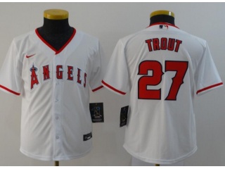 Youth Nike Los Angeles Angels #27 Mike Trout Jersey White