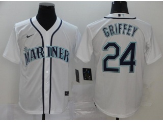 Nike Seattle Mariners #24 Ken Griffey Jr Cool Base Jersey White