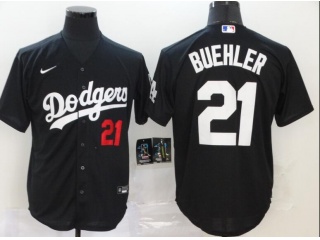 Nike Los Angeles Dodgers #21 Walker Buehler Cool Base Jersey Black