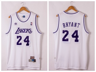 Los Angeles Lakers 24 Kobe Bryant Throwback Jersey White