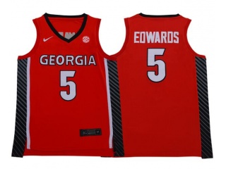 Georgia Bulldogs 5 Anthony Edwards Jersey Red