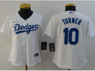 Woman Nike Los Angeles Dodgers #10 Justin Turner Jersey White