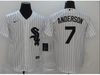 Nike Chicago White Sox #7 Tim Anderson Cool Base Jersey White