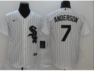 Nike Chicago White Sox #7 Tim Anderson Cool Base Jersey White
