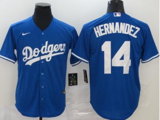 Nike Los Angeles Dodgers #14 Enrique Hernandez Cool Base Jersey Blue