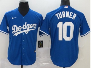 Nike Los Angeles Dodgers #10 Justin Turner Cool Base Jersey Blue
