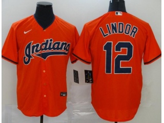 Nike Cleveland Indians #12 Francisco Lindor Cool Base Jersey Red