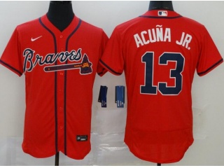 Nike Atlanta Braves #13 Ronald Acuna Jr.Flexbase Jersey Red