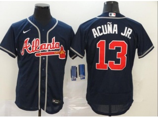 Nike Atlanta Braves #13 Ronald Acuna Jr.Flexbase Jersey Blue