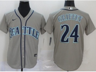 Nike Seattle Mariners #24 Ken Griffey Jr Cool Base Jersey Gray