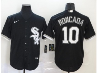Nike Chicago White Sox #10 Yoan Moncada Cool Base Jersey Black