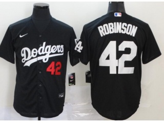 Nike Los Angeles Dodgers 42 Jackie Robinson Cool Base Jersey Black