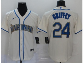 Nike Seattle Mariners #24 Ken Griffey Jr Cool Base Jersey Cream