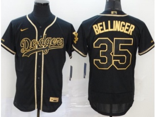 Nike Los Angeles Dodgers #35 Cody Bellinger Flexbase Jersey Black Golden