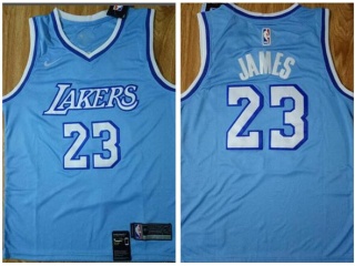 Nike Los Angeles Lakers #23 LeBron James Jersey Baby Blue