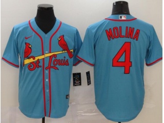 Nike St. Louis Cardinals #4 Yadier Molina Cool Base Jersey Blue