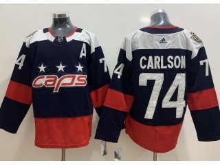 Adidas Washington Capitals #74 John Carlson Stadium Hockey Jersey Blue