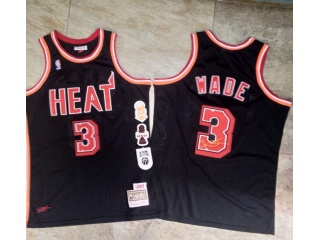 Miami Heat #3 Dwyane Wade Retirement Throwback Jersey Black