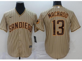 Nike San Diego Padres #13 Manny Machado Cool Base Jersey Grey