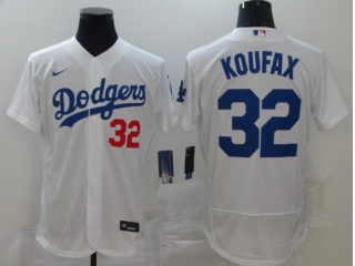 Nike Los Angeles Dodgers #32 Sandy Koufax Flexbase Jersey White