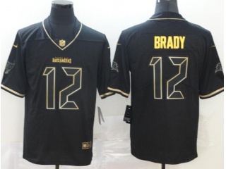 Tampa Bay Buccaneers #12 Tom Brady Limited Jersey Black Golden