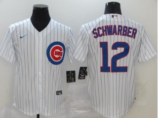 Nike Chicago Cubs #12 Kyle Schwarber Cool Base Jersey White 
