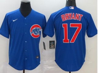 Nike Chicago Cubs #17 Kris Bryant Cool Base Jersey Blue