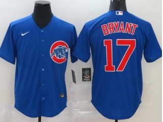 Nike Chicago Cubs #17 Kris Bryant Cool Base Jersey Blue