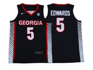 Georgia Bulldogs #5 Anthony Edwards Jersey Black