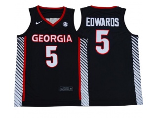 Georgia Bulldogs #5 Anthony Edwards Jersey Black 