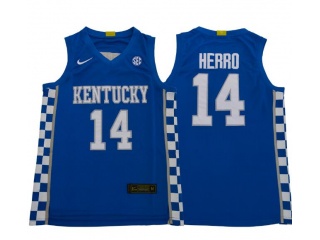 Kentucky Wildcats #14 Tyler Herro Jersey Blue 