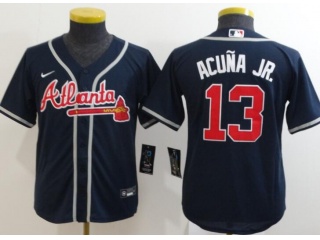 Youth Nike Atlanta Braves #13 Ronald Acuna Jr.Cool Base Jersey Blue