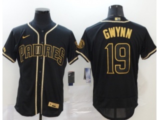 Nike San Diego Padres #19 Tony Gwynn Flexbase Jersey Black Gold