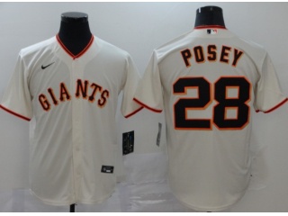 Nike San Francisco Giants #28 Buster Posey Cool Base Jersey Cream
