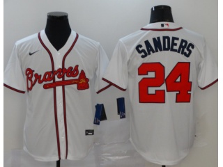 Nike Atlanta Braves #24 Deion Sanders Cool Base Jersey White