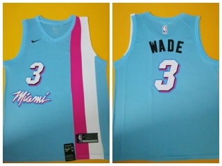 Nike Miami Heat 3 Dwyane Wade ABA Rainbow Jersey Blue