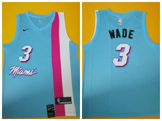 Nike Miami Heat 3 Dwyane Wade ABA Rainbow Jersey Blue 