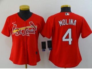 Woman Nike St. Louis Cardinals #4 Yadier Molina Jersey Red