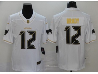 Tampa Bay Buccaneers #12 Tom Brady Jersey White Golden