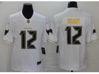 Tampa Bay Buccaneers #12 Tom Brady Jersey White Golden 