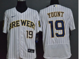 Nike Milwaukee Brewers #19 Robin Yount Flexbase Jersey White