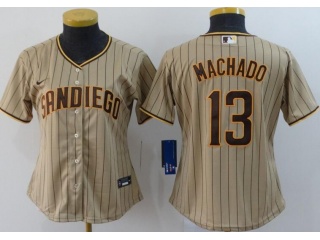 Woman Nike San Diego Padres #13 Manny Machado Grey Jersey