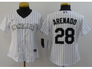 Woman Nike Colorado Rockies #28 Nolan Arenado Jersey White