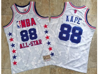 AAPE x MITCHELL & NESS #88 AAPE 1988 All Star Jersey White