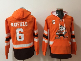 Cleveland Browns 6 Baker Mayfield Football Hoodie Orange New Style
