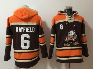 Cleveland Browns 6 Baker Mayfield Football Hoodie Brown New Style