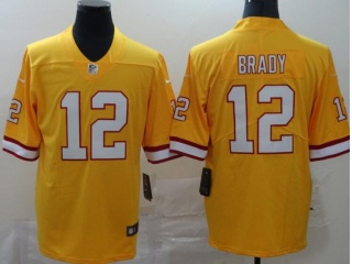 Tampa Bay Buccaneers #12 Tom Brady Yellow Vapor Untouchable Limited Football Jersey