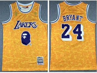 BAPE x Mitchell & Ness Los Angeles Lakers #24 Kobe Bryant Jersey Yellow 