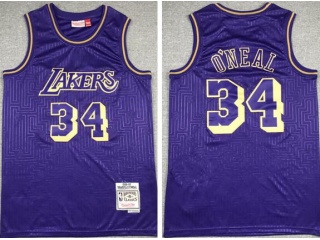 Los Angeles Lakers #34 Shaquille O'Neal Mouse Year Jersey Purple